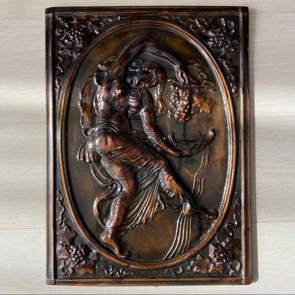 Andrew Herkommer European Antique Repousse Metal Wall Decor Vintage